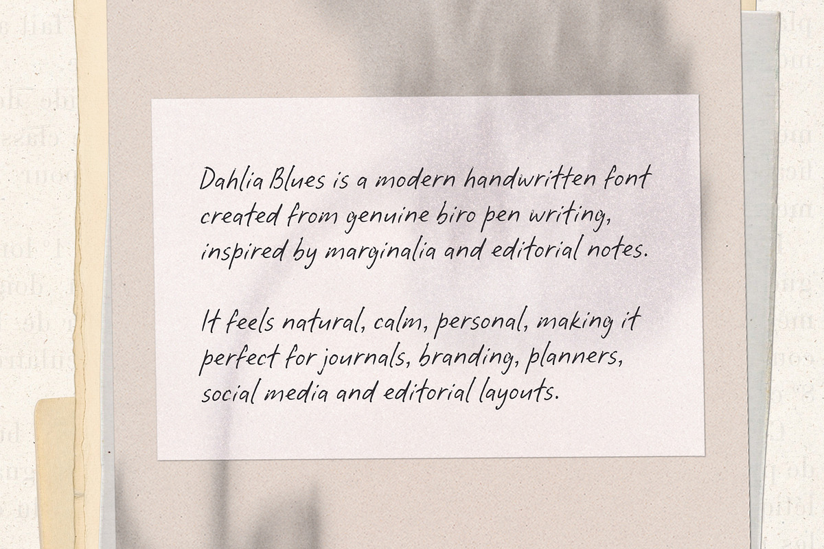 Dahlia Blues Handwritten Font, a Handwritten Font by Dina Mae (Photo 2 of 12)