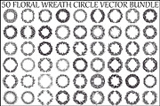 Floral Wreath Circle SVG Bundle, an Illustration by Creativeshirt (Thumbnail 1 of 51)