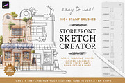 Storefront Creator Brushes Procreate, a Brush Add-On by Julia Dreams (Thumbnail 1 of 6)