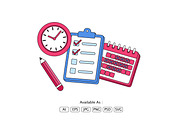 Time Management Checklist, an Object Illustration by Partikusi Design (Thumbnail 2 of 3)