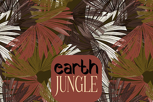 Earth tone jungle palms foliage