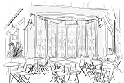 Paris Cafe Drawing Wine, a Food Illustration by PageLightStudios (Thumbnail 2 of 2)