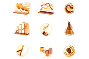 Vector charts and diagrams set, an Object Graphic by tele52 (Thumbnail 1 of 2)