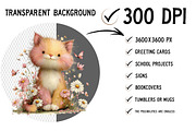 Whimsical Spring Cats Clipart, an Illustration by Craft Nest (Thumbnail 2 of 6)