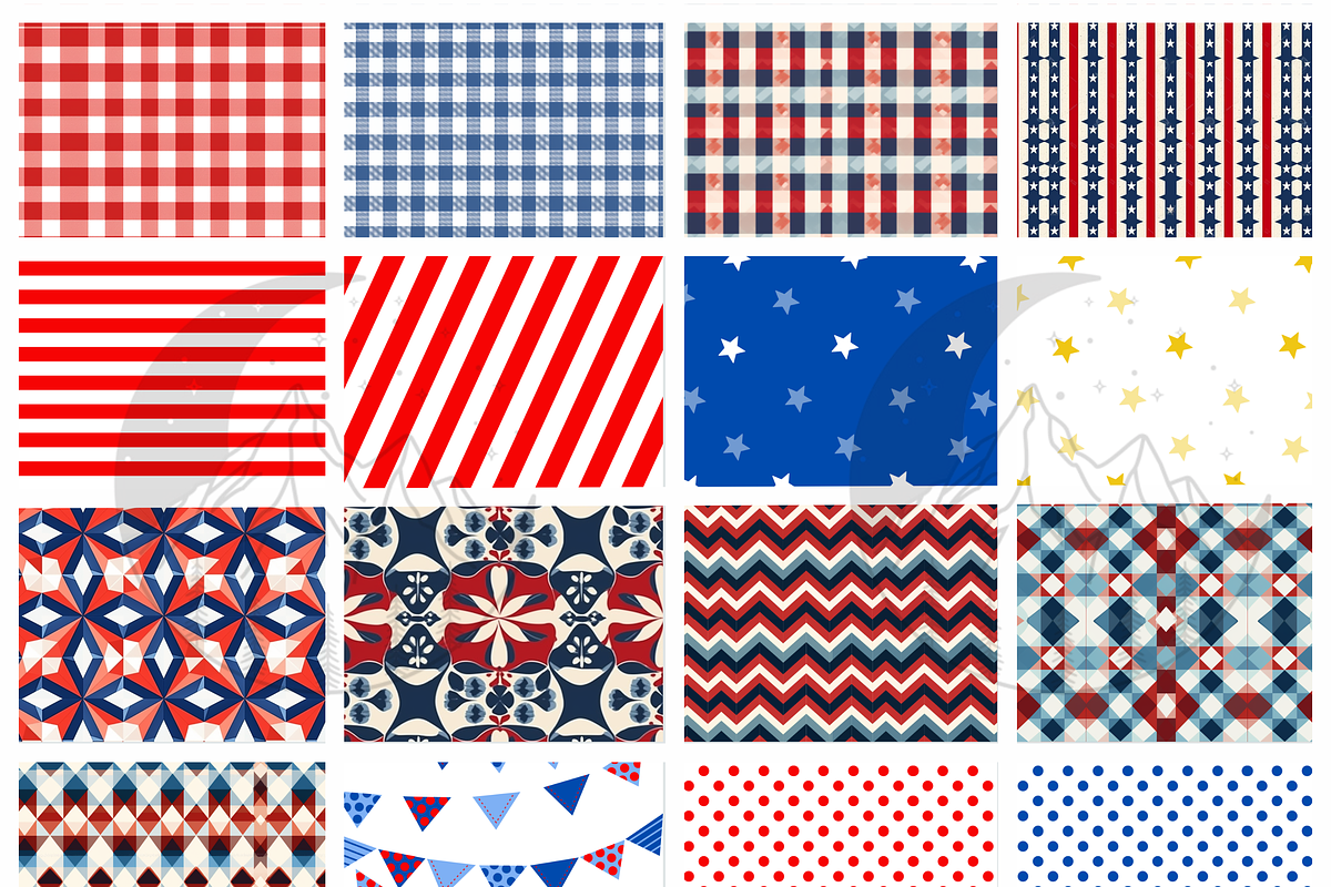 Americana Stars and Stripes Pattern, a Pattern Graphic by Paper & Pattern Studio (Photo 2 of 9)