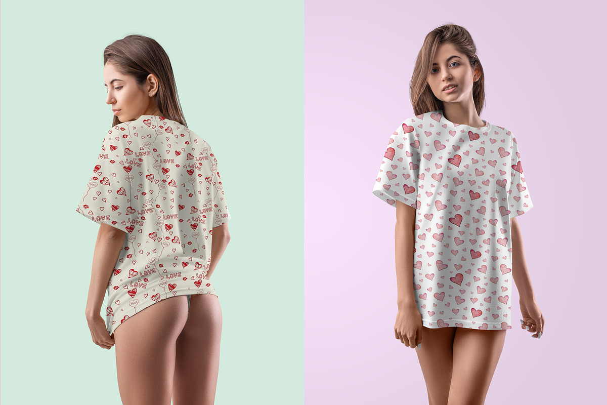 7 Mockups Woman T-Shirt Oversize, a Product Mockup by PSD Market (Photo 2 of 11)