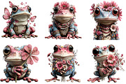 Whimsical Spring Frog Clipart, an Illustration by CraftArtStudio (Thumbnail 3 of 6)