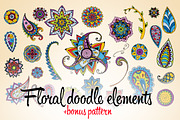Floral doodle elements, a Templates & Theme by kizi (Thumbnail 1 of 4)