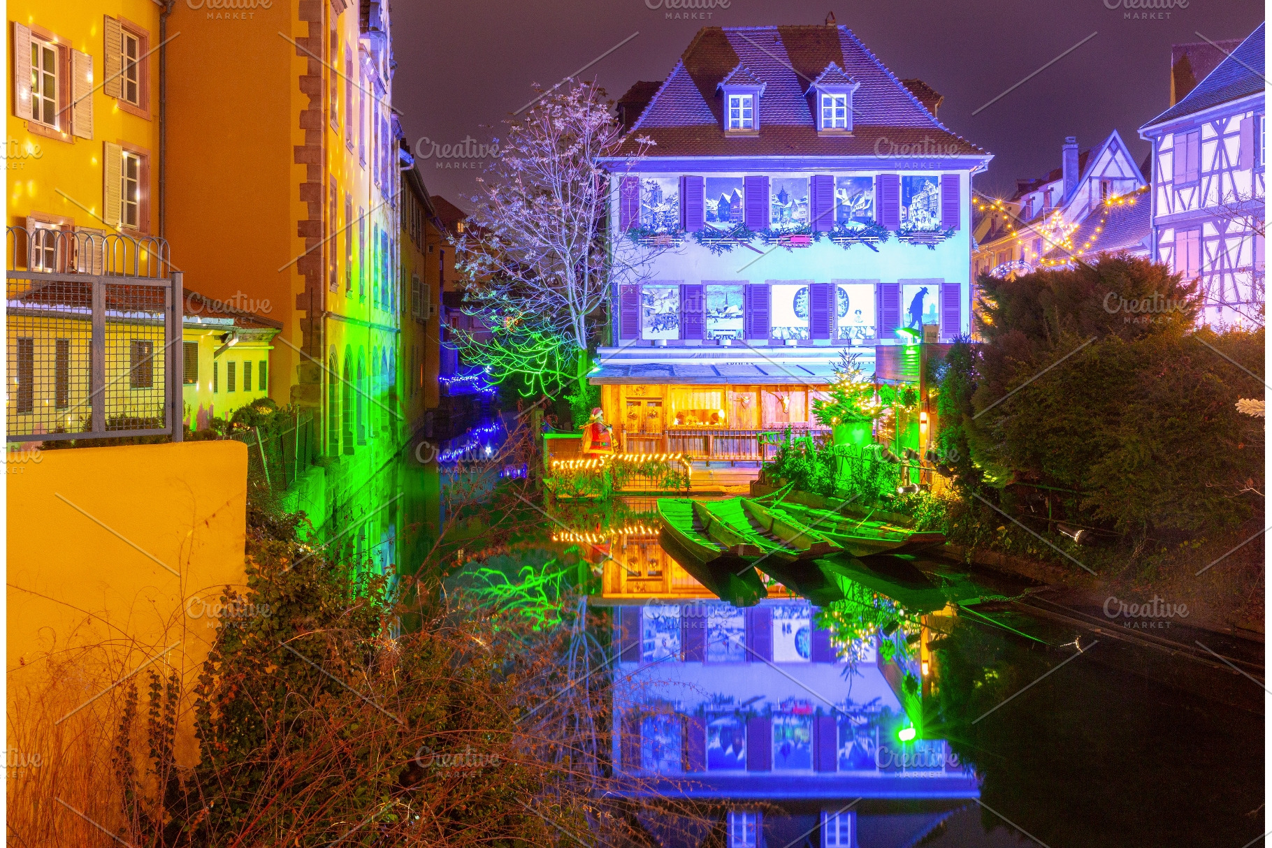 Christmas Illuminations at Sunset in, an Architecture Photo by kavalenkava