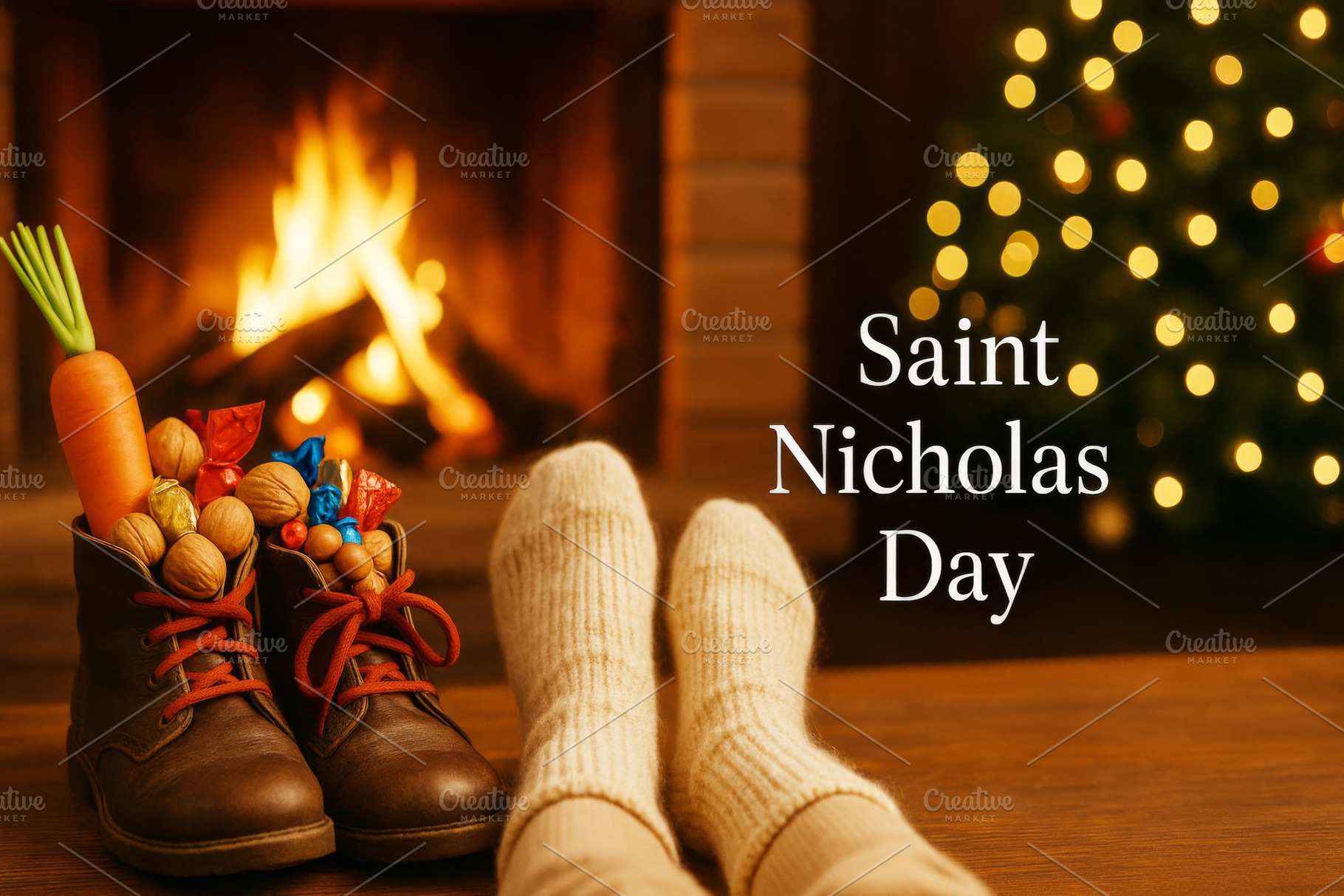 Saint nicholas day celebration with, a Photo by Dvoevnore photos