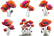 Spring Meadow Poppies Clipart, an Illustration by Designking (Thumbnail 4 of 5)