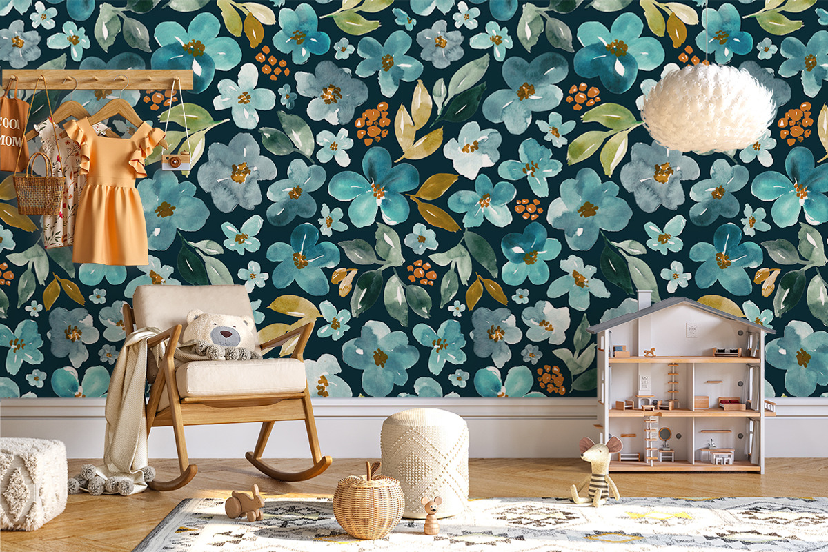 Blue, teal, green, rust and ochre, a Pattern Graphic by Anya-D (Photo 6 of 7)