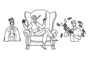 business rich man vector, a Person Illustration by pikepicture