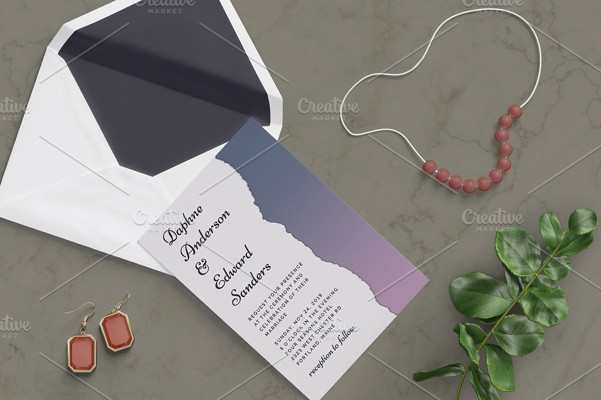 Torn Paper Wedding Suite, an Invitation Template by Cyrah's Collection (Photo 4 of 4)