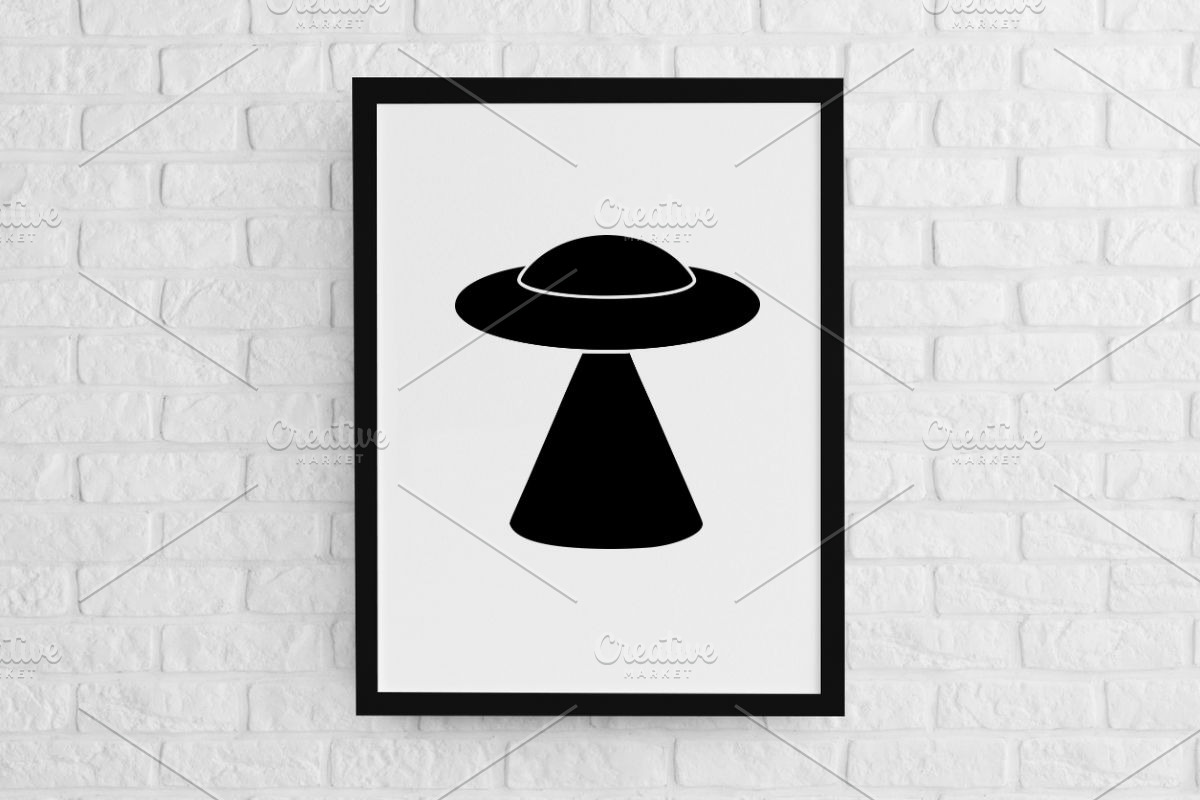 UFO Silhouette SVG, a Technology Illustration by newminddesign (Photo 2 of 3)