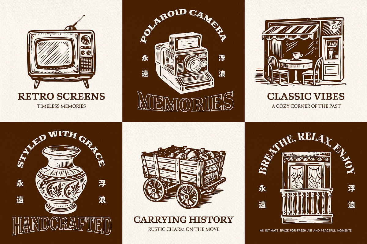 Vintage Culture Illustration Set, a Person Illustration by Creative Stall (Photo 3 of 9)