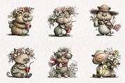 Summer Funny Capybara Clipart, an Illustration by CreationArt (Thumbnail 6 of 7)