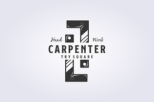 try square tool icon carpenter logo