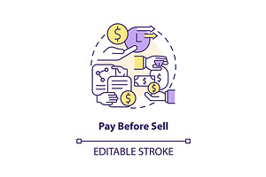Pay before sell concept icon, an Icon by IMG Visuals