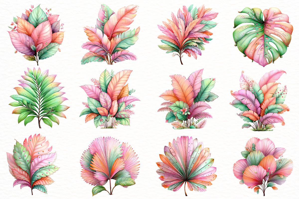 Whimsical Summer Tropical Leaf Clipa, an Illustration by Designworld (Photo 2 of 8)