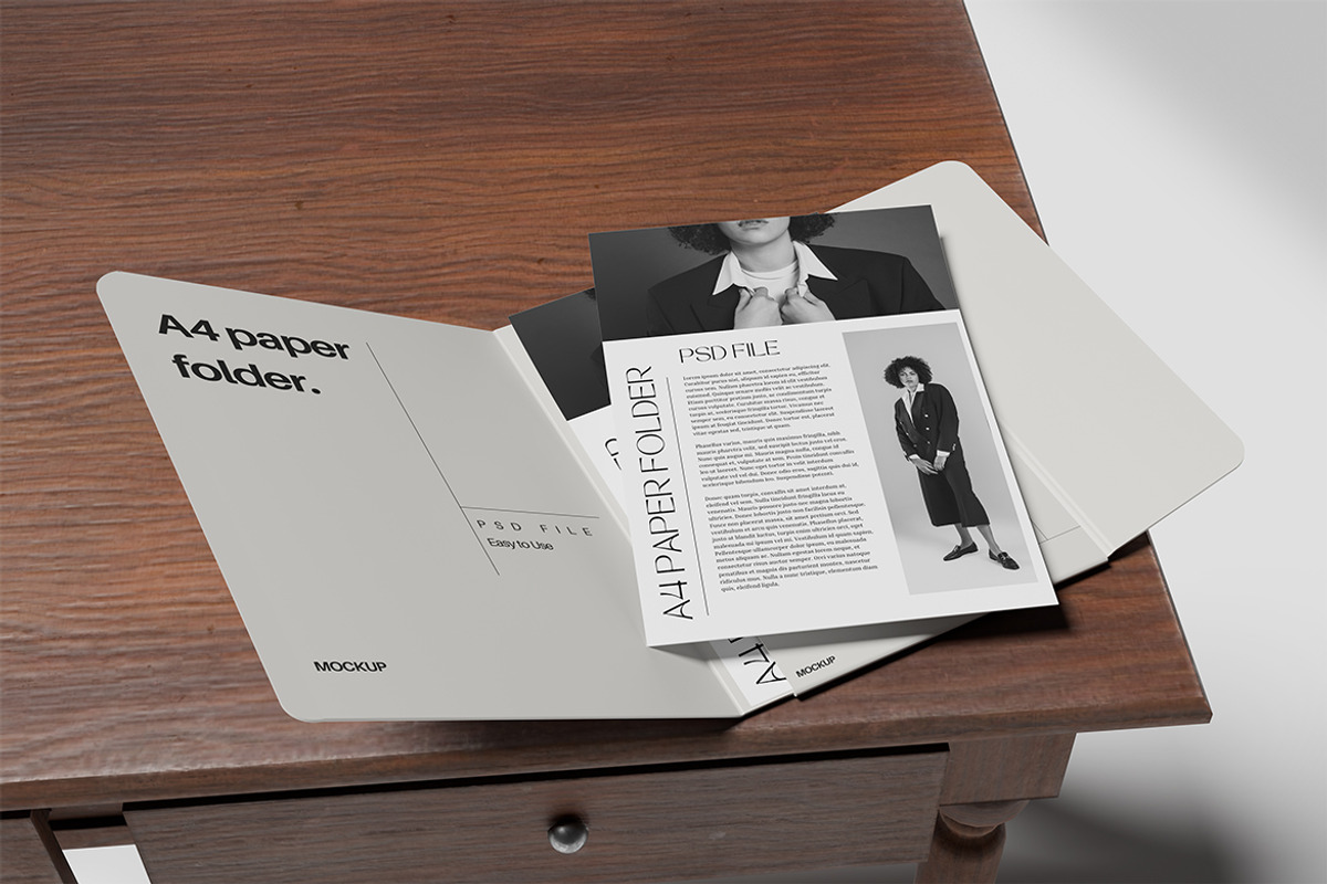 A4 paper folder mockup, an Advertising Mockup by Twins_studio926 (Photo 4 of 5)