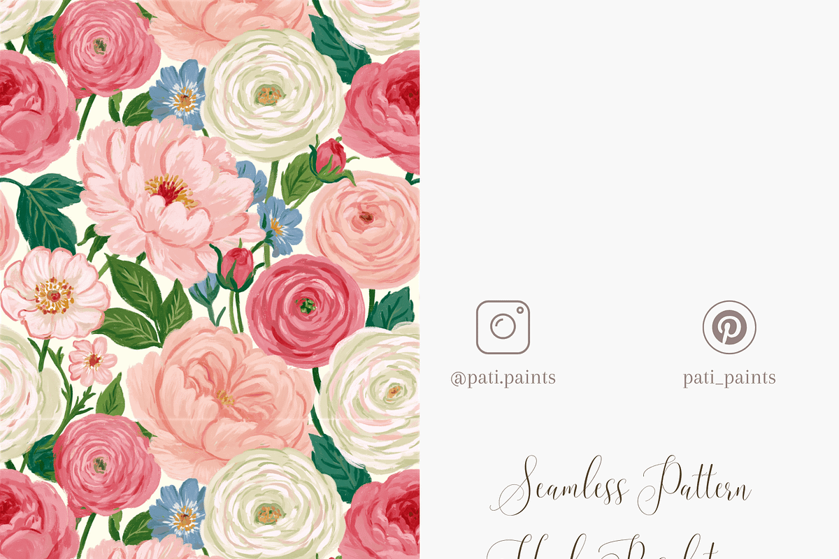 Blush Garden Rose Seamless Pattern, a Pattern Graphic by Pati Charm Studio (Photo 5 of 6)