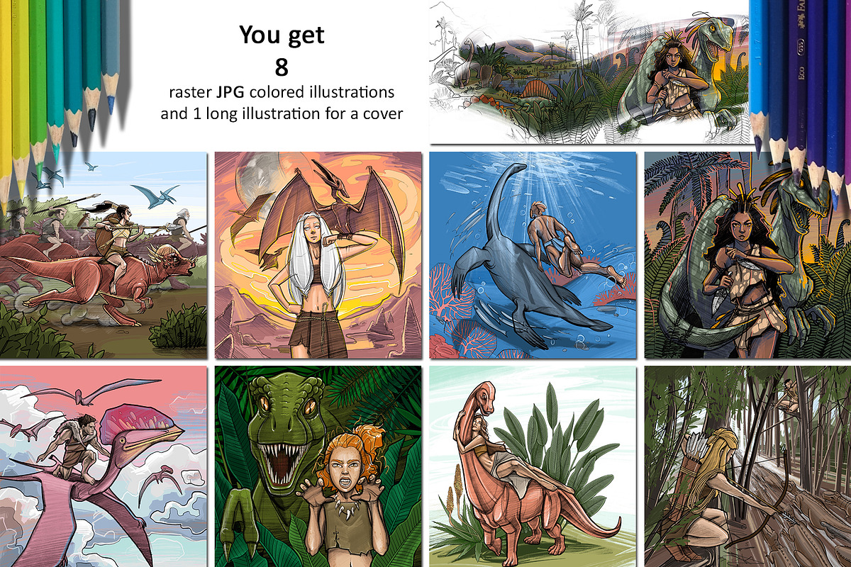 Prehistoric Life with Dinosaurs, an Animal Illustration by Ekaterina Glazkova (Photo 5 of 5)