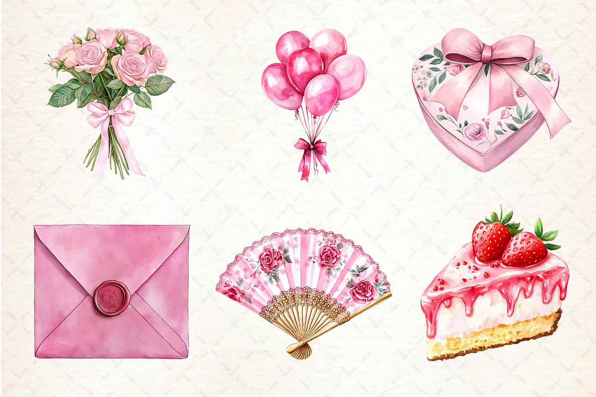 Pink Coquette Mothers Day Clipart, an Illustration by Dream Creation (Photo 3 of 6)
