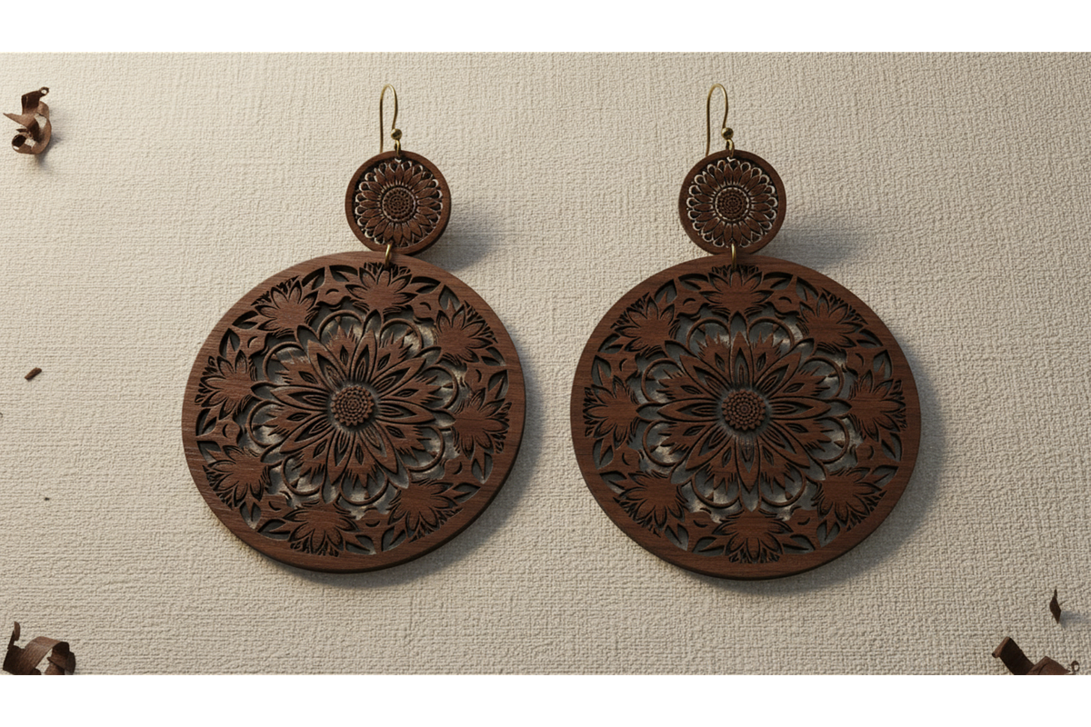 Flower Earrings Vector Set, a Graphic by hafijul (Photo 3 of 11)