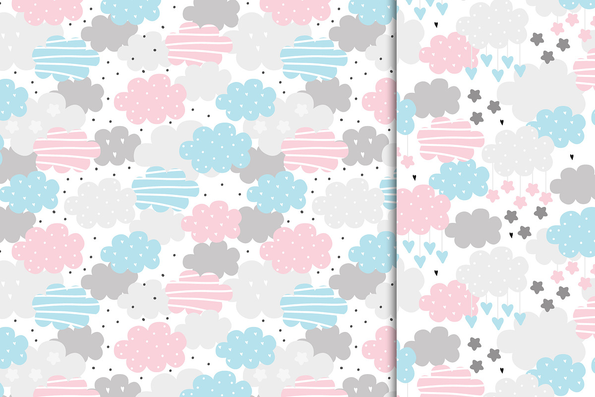 lovely clouds patterns collection!, a Pattern Graphic by Irene_Boiko_ART (Photo 5 of 6)
