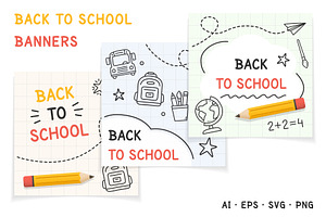 Back to to School Banners, an Education Illustration by PixMarket