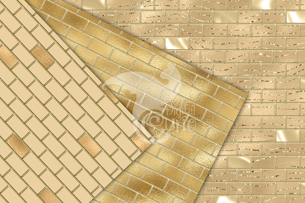 Gold Brick Walls Digital Paper, a Texture Graphic by Digital Curio (Photo 4 of 7)
