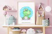 Cartoon little Dino. Tshirt, PNG., an Animal Illustration by KENO Mascots (Thumbnail 3 of 4)