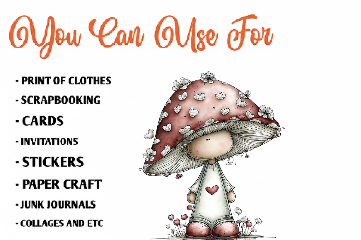 Whimsical Mushroom Clipart Bundle, a Seasonal Illustration by CreationArt (Photo 4 of 6)
