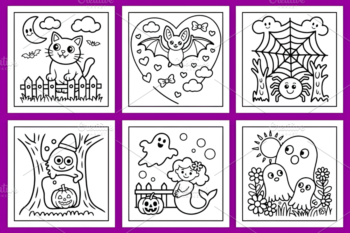 Bold Easy Little Spooky Coloring, a Seasonal Illustration by Coco Bloom (Photo 2 of 4)