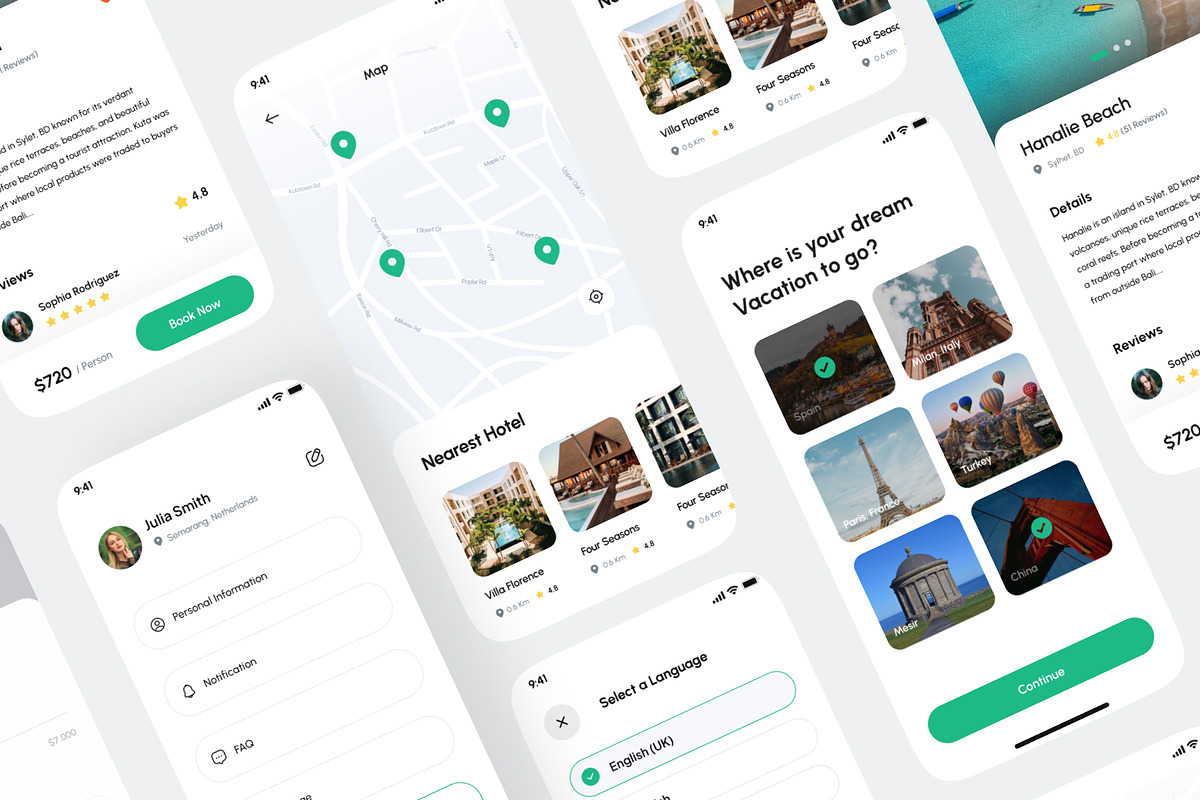 Travel App UI Kit Design, an App Template by Zee UI (Photo 6 of 6)