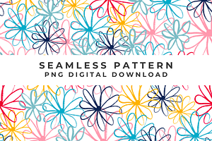 Colorful Floral Seamless Pattern PNG, an Illustration by Anca Digital Vibe