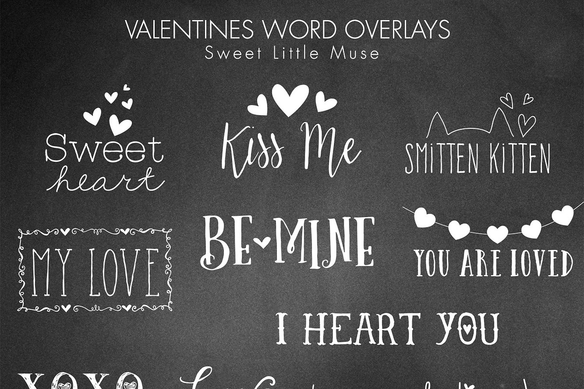 Valentines Word Overlays