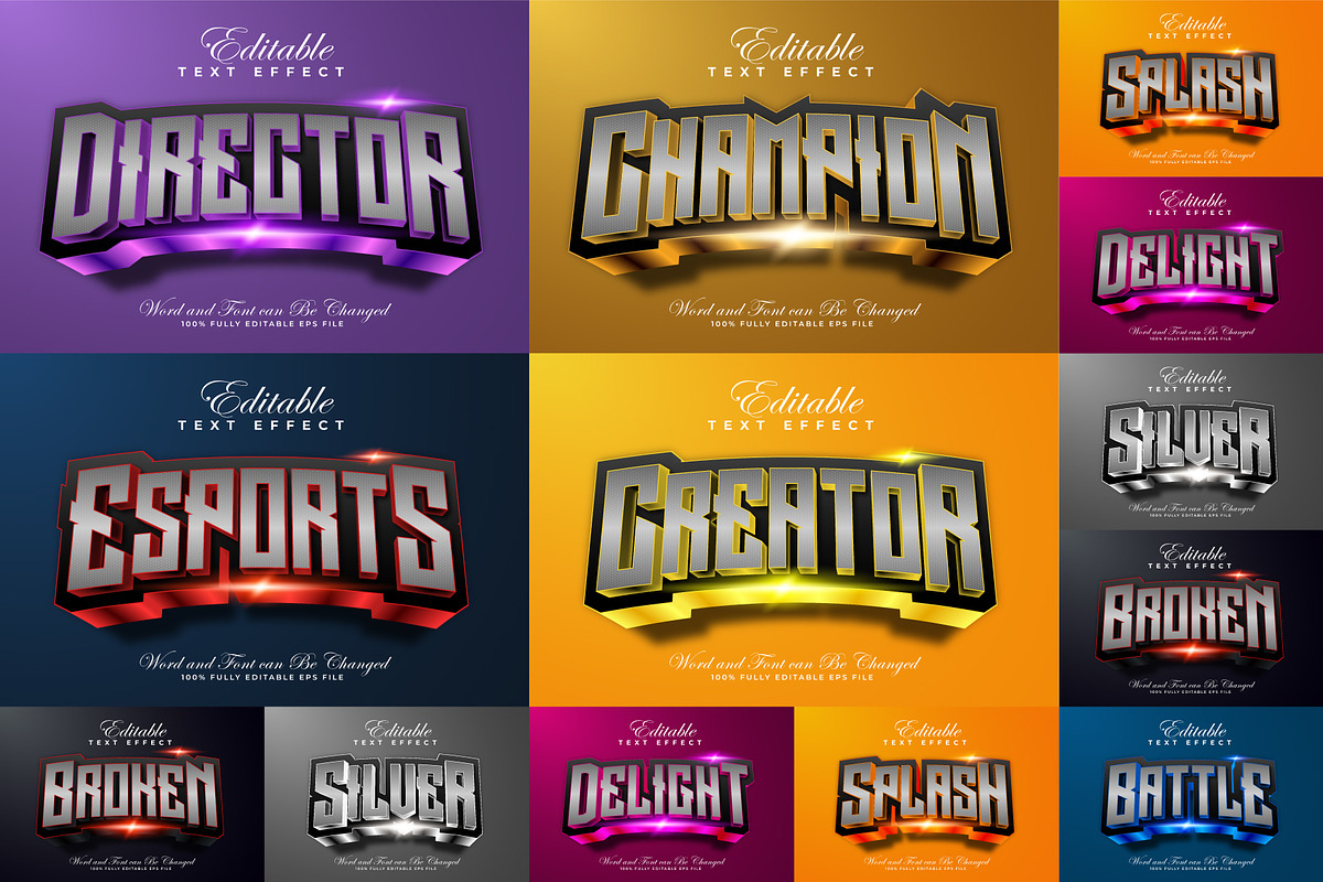 Esports 3D Text Effects Pack | EPS, a Layer Style Add-On by padilah_a (Photo 1 of 11)