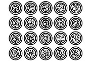 Pizza outline icon set representing, an Object Graphic by pikepicture (Thumbnail 2 of 3)
