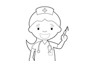 80x Professions for Coloring, an Education Illustration by asantosg (Thumbnail 12 of 17)