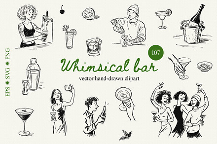 Whimsical bar clipart