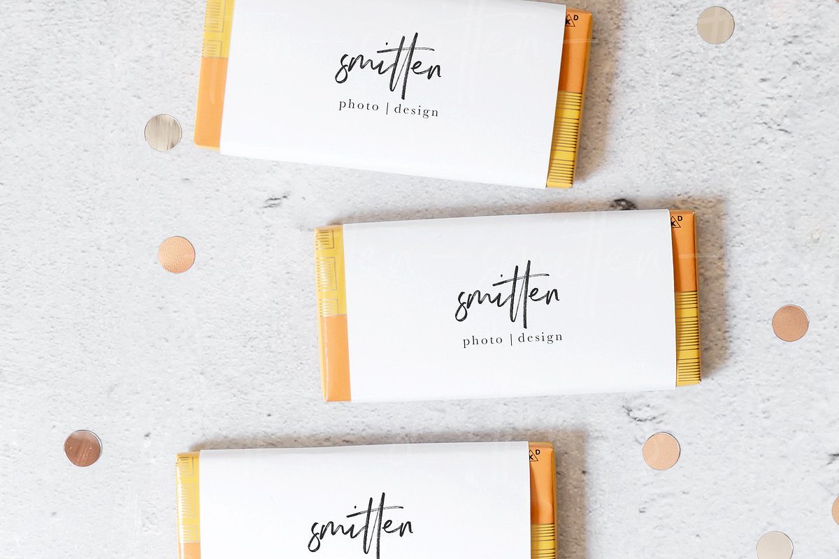 Chocolate bar wrapper mockup featuring stock photography, styled stock, a Food & Drink Photo by Smitten Photo & Design (Photo 2 of 2)