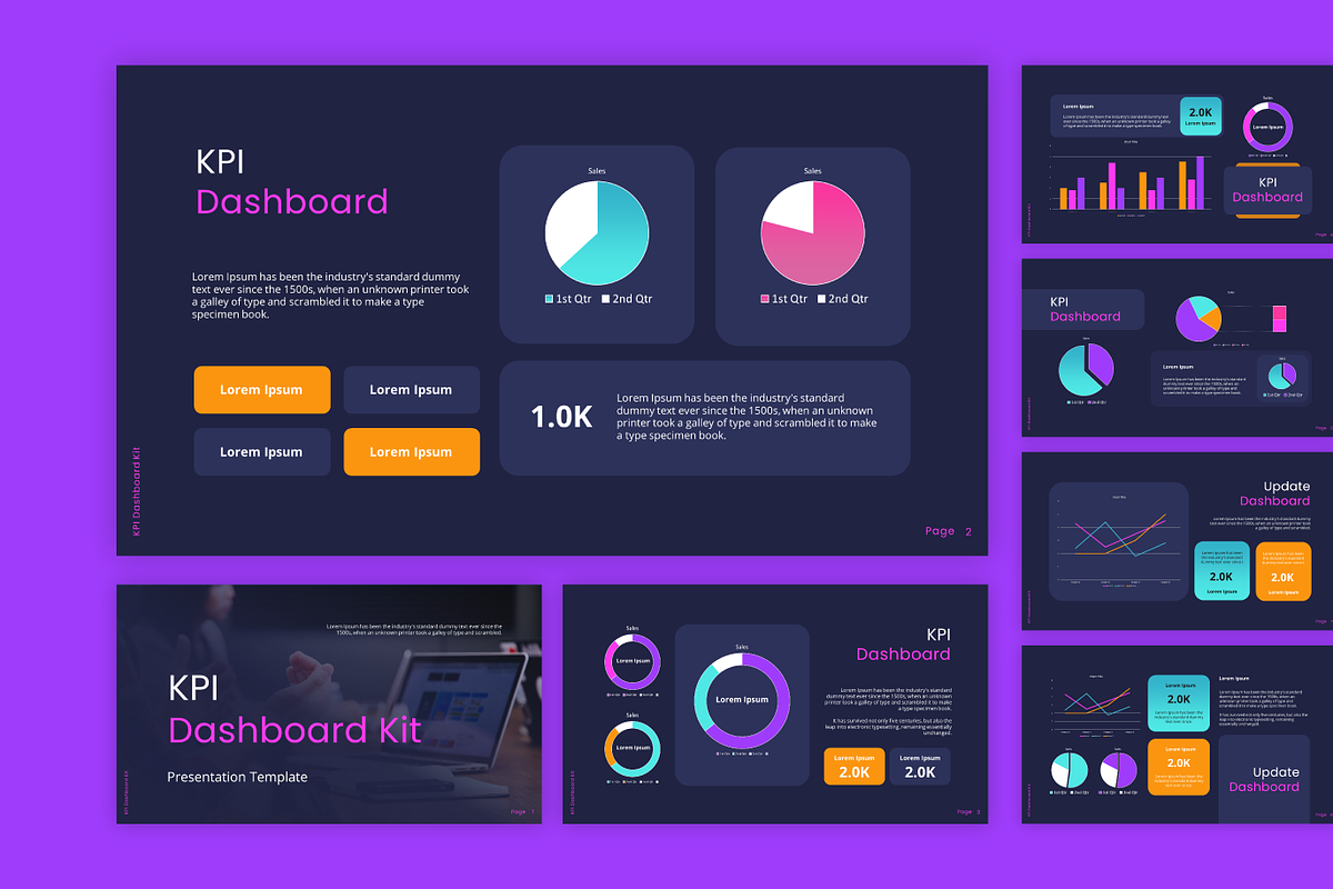 KPI Dashboard Powerpoint Template, a Presentation Template by Jaruka