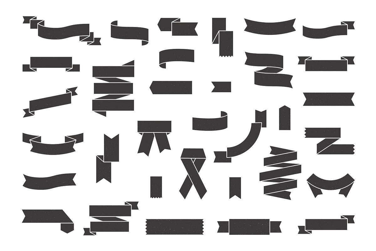 Ribbon line art set, a Decorative Illustration by Good Studio