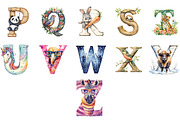 Cute Animal Alphabet Clipart Bundle, an Illustration by Designworld (Thumbnail 3 of 6)