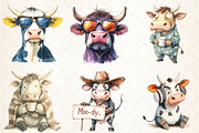 Funny Grumpy Cow Clipart Bundle, an Illustration by Rose Art (Thumbnail 3 of 4)