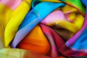 Hand painted silk
