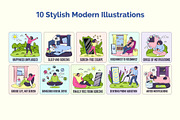 Digital Detox Concept Vector Set, an Object Graphic by 35lab (Thumbnail 4 of 6)