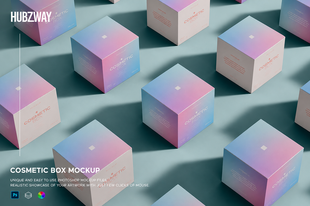 Mosaic Box Packaging Mockup, a Packaging Mockup by Hubzway (Photo 1 of 2)